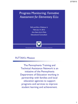 Progress Monitoring: Formative Assessment for Elementary ELLs