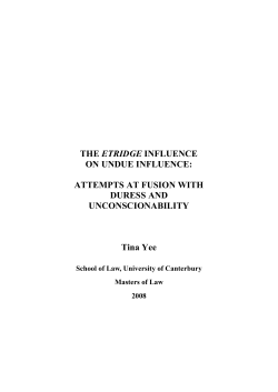 THE ETRIDGE INFLUENCE ON UNDUE INFLUENCE
