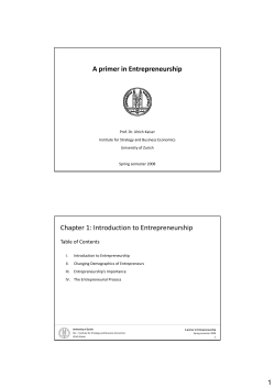 A primer in Entrepreneurship