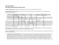 Shoreline Initiatives 2015-2020 Strategic Initiative Summary Sheet