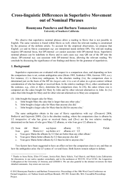 Cross-linguistic Differences in Superlative Movement out of Nominal