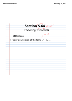 5.6a Factoring Trinomials