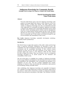 Indigenous knowledge for community benefit: examples from