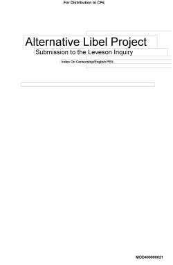 Alternative Libel Project - UK Government Web Archive