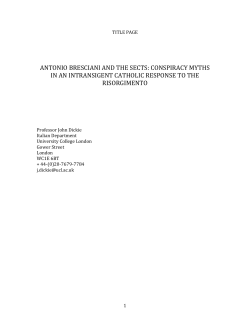 antonio bresciani and the sects: conspiracy myths
