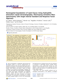 Nontargeted Quantitation of Lipid Classes Using Hydrophilic