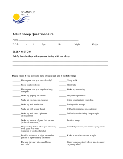 Adult Sleep Questionnaire