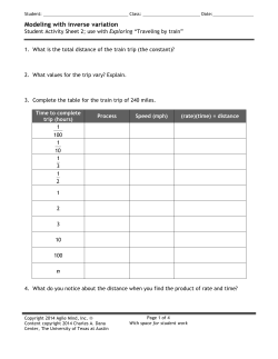 Modeling with inverse variation