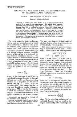 Braunstein (1969) Perspective and form ratio as determinants of