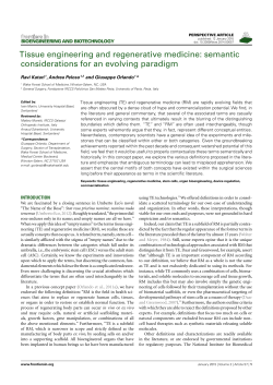 Tissue engineering and regenerative medicine: semantic