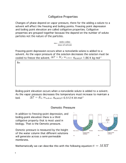 Colligative Properties Osmotic Pressure