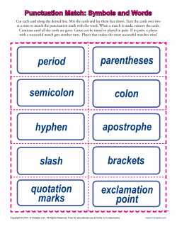 Punctuation Match: Symbols and Words | Grammar