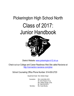 Class of 2017: Junior Handbook - Pickerington Local School District