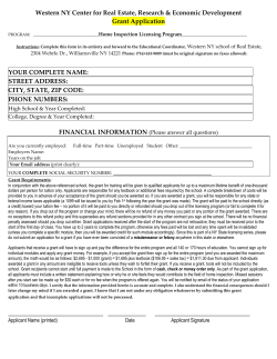 Grant Application - Western New York School of Real Estate