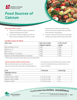 Food Sources of Calcium