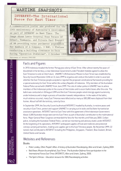 INTERFET the international Force for East Timor