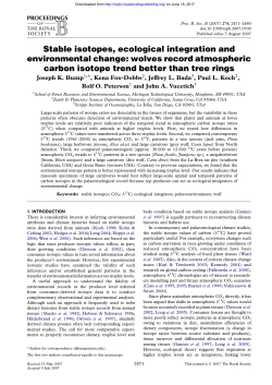 Stable isotopes, ecological integration and environmental change