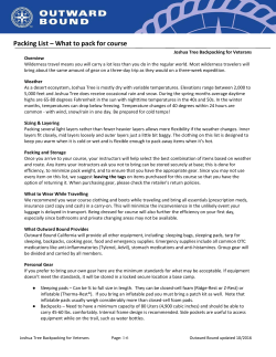 Packing List &ndash; What to pack for course
