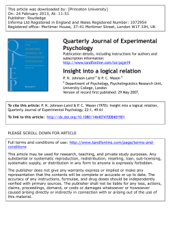 Insight into a logical relation - Mental Models and Reasoning Lab