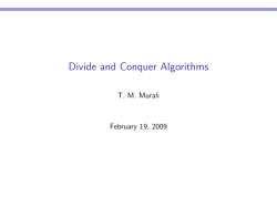 Divide and Conquer Algorithms