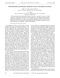 Mixed Dissociative and Molecular Adsorption of Water on the Rutile