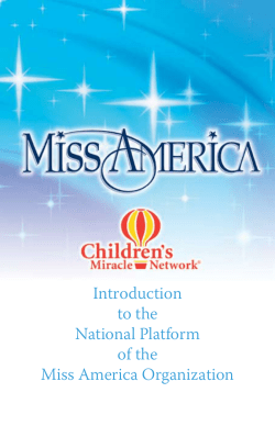 Introduction to the National Platform of the Miss America Organization