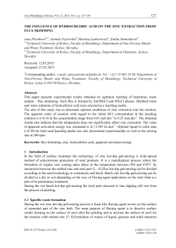 127 THE INFLUENCE OF HYDROCHLORIC ACID ON THE ZINC