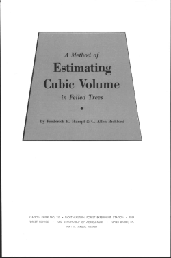 Cubic Volume - Northern Research Station