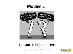 Module 2 Lesson 3: Punctuation