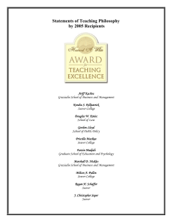 Statements of Teaching Philosophy by 2005 Honorees