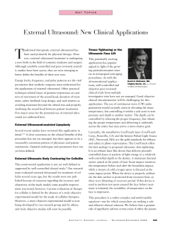 External Ultrasound: New Clinical Applications