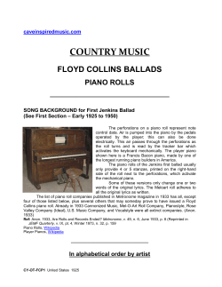 Floyd Collins Piano Rolls