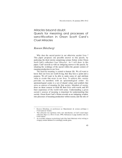 Miracles beyond doubt. Quests for meaning and