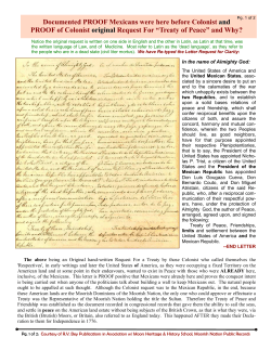 "Proof of Original Treaty Request by Colonist to Mexicans"