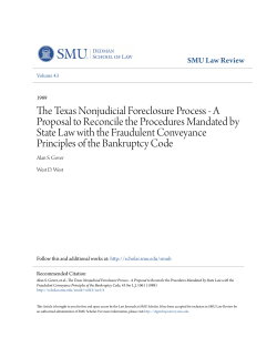 The Texas Nonjudicial Foreclosure Process - A