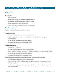 Fact Sheet About What to Do During a Boil Water Advisory