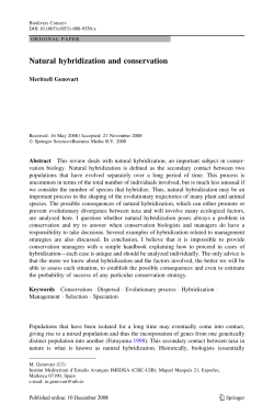 Natural hybridization and conservation