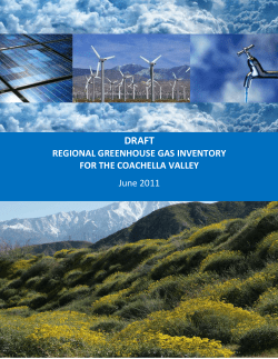Regional Greenhouse Gas Inventory for the Coachella Valley