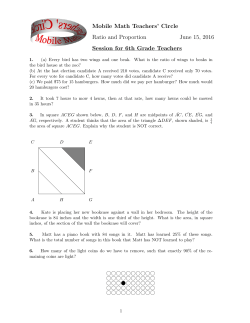 Mobile Math Teachers` Circle Ratio and Proportion June 15, 2016