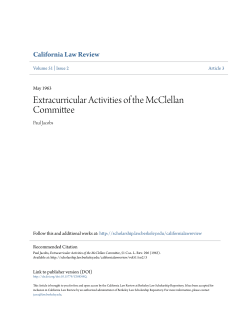Extracurricular Activities of the McClellan Committee