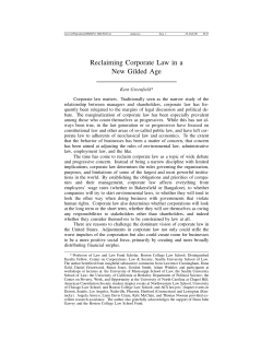 Reclaiming Corporate Law in a New Gilded Age
