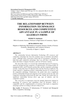 the relationship between information technology resources