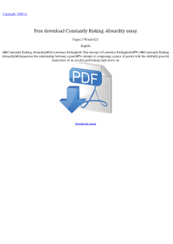 free Constantly Risking Absurdity essay