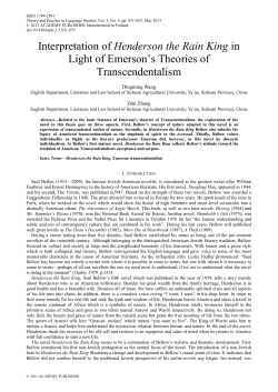 Interpretation of Henderson the Rain King in Light of Emerson`s
