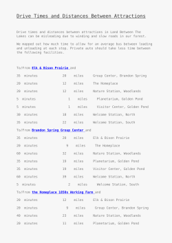Drive Times and Distances Between Attractions
