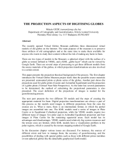 THE PROJECTION ASPECTS OF DIGITISING GLOBES