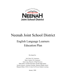 Neenah ELL Education Plan - Neenah Joint School District