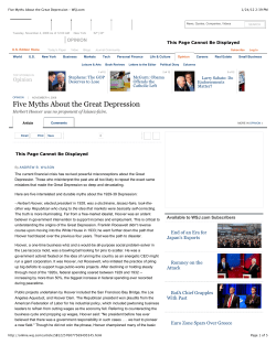 Five Myths About the Great Depression - WSJ.com