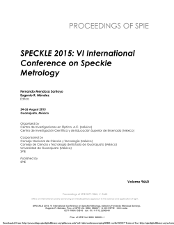 SPECKLE 2015: VI International Conference on Speckle Metrology