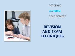 resource 3 - Revision and Exam Techniques